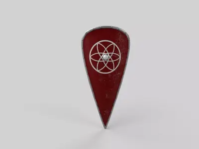 Shield pin with circle in middle Low-poly 3D model