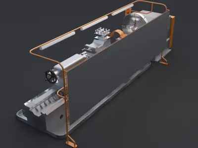 Lathe Machine 1M65 Lathe step 3D model