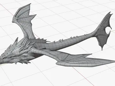 Marine Dragon Low-poly 3D model