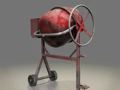 Concrete Mixer Game Ready Low-poly 3D model