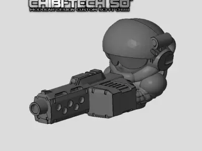 CHIBI-TECH SD - COLONIAL MK IV SMG HATCH GUNNER 3D print model