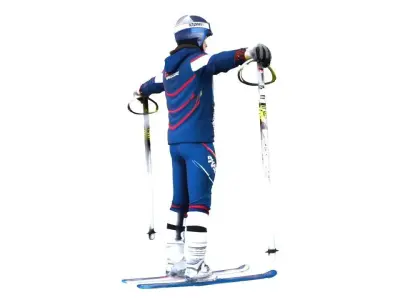 skier t-pose 3D model Low-poly 3D model