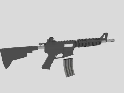 2 M4 Carbine -Unique Style-Rigged Game Ready Low-poly 3D model