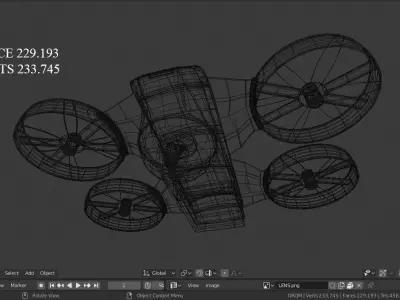 DRONE flying in sky Low-poly 3D model purchase