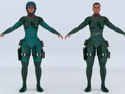 Futuristic Soldier Guardian 3D model