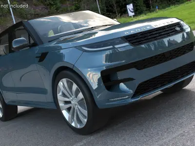 Range Rover Sport SUV Blue Rigged 3D model