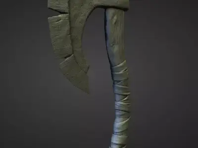 AXE2 high and low poly Low-poly 3D model