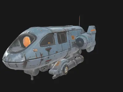 Rusty Vintage Submarine Steampunk Underwater Vehicle Low-poly 3D model
