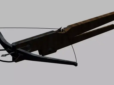 Crossbow wooden Low-poly 3D model