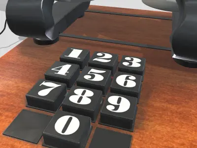 Vintage Telephone 3D model 5
