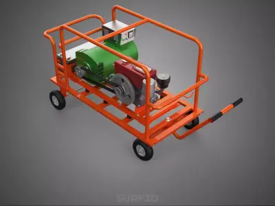WHEEL SWIVEL CASTER DIESEL POWER GENERATOR SET GENSET ALTERNATOR 3D model