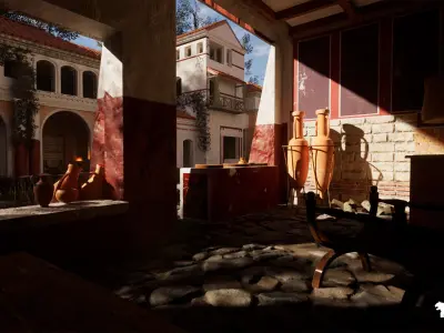 Roman Street Envronment Low-poly 3D model