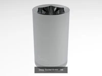 Deep Sockets from 5 to 13 mm 3D Model Pack