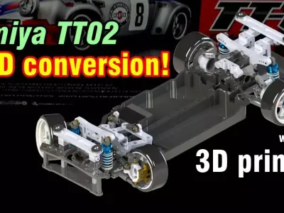 Tamiya TT-02  RWD drift conversion kit 3D print model