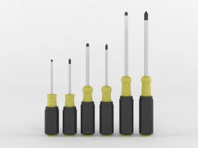 6 Piece Screwdriver Set 3D model