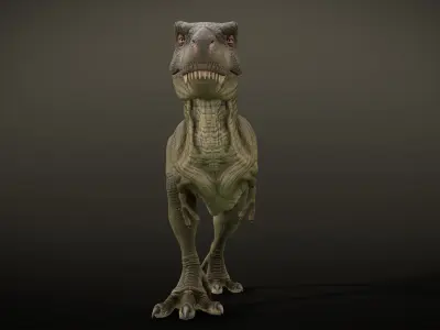 T Rex Dinosaur Rig and Animations Low-poly 3D model