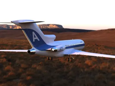 Boeing 727 Low-poly 3D model