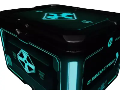 SciFi Cargo Crate Storage Box 3D model