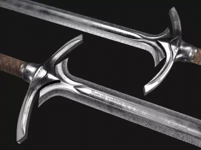 Realistic Medieval Sword Free low-poly 3D model purchase
