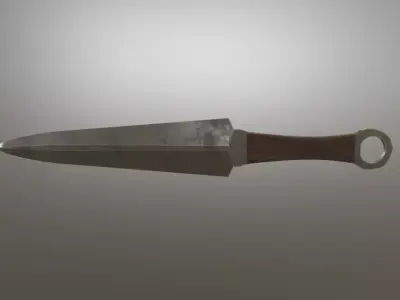 japanese kunai throwing knife Low-poly 3D model