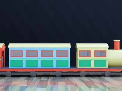 Simple Train 3D model Transportation aset 3D model