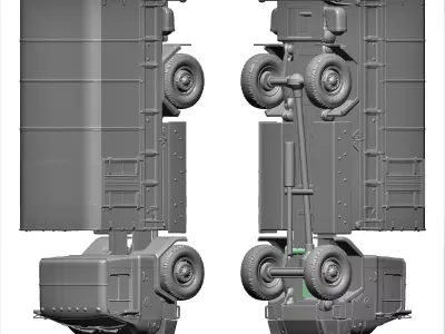 army goods and passenger truck 3D print model