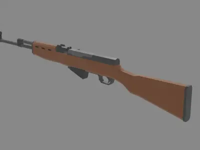 Low Poly SKS Rifle Low-poly 3D model