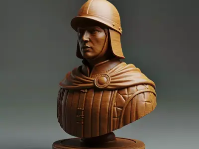 Medieval British Soldier Pawn Chess Piece 3D print model
