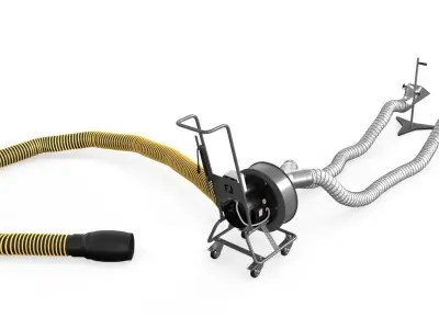  Adjustable Car Exhaust Suction Hose Yellow Rigged for Cinema 4D 