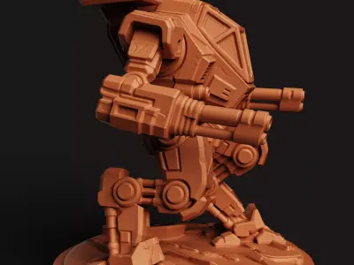 Heavy Battle Mech Walker Sci-Fi Wargaming Miniature 3D print model