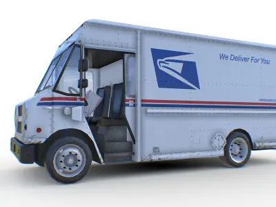 USPS Post Truck Low-poly 3D model