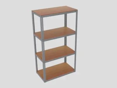 Warehouse Shelving Industrial High  3D model