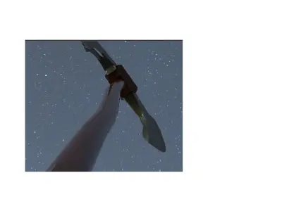axe low-poly in sky Free low-poly 3D model