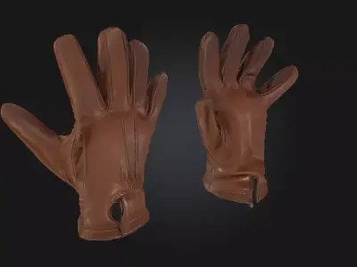 Leather Gloves Display Stylish Handwear 3D model