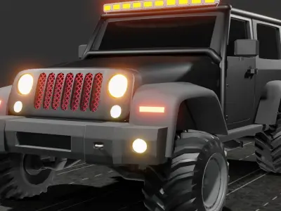 jeep wrangler Low-poly 3D model