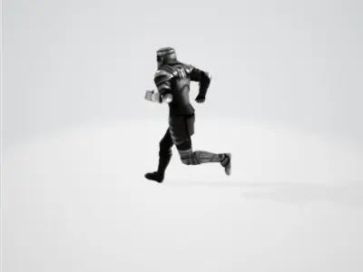 Pre Animated Running Soldier 3D model
