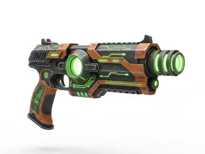 Halloween Spooky Green Plasma Pistol 3D Model Low-poly 3D model