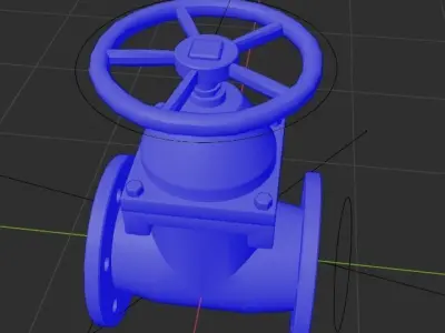 Valve water nondestructive Low-poly 3D model