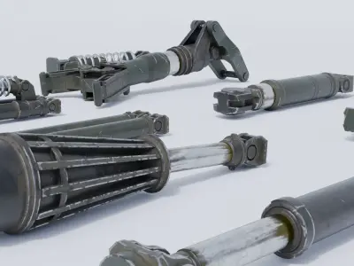 Shock absorbers Low-poly 3D model