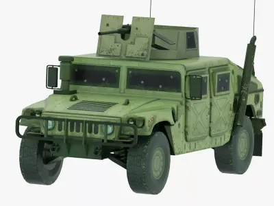 Armored Utility Vehicle Military Army Game Ready Low-poly 3D model