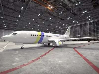 Boeing 737 Blue And Yellow Stripes 3D model