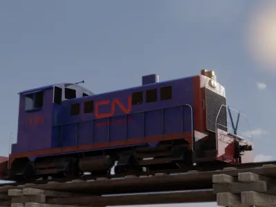 Diesel locomotive 3D model  Low-poly 3D model