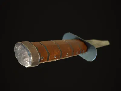 Dagger Game lowpoly Free low-poly 3D model