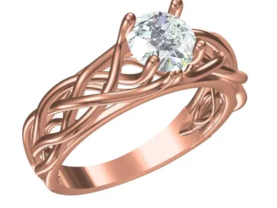 Antique Celtic Moissanite Engagement Ring for Women 3D print model