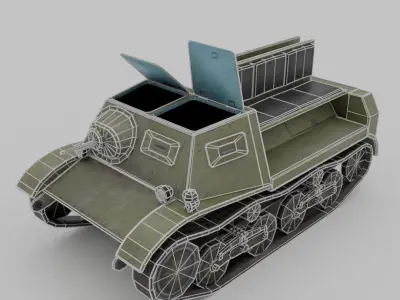T-20 komsomolets armored tractor Low-poly 3D model