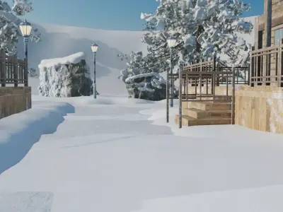 Snowy Village 3D model purchase