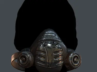 Gas mask helmet 3d model scifi Low-poly  Low-poly 3D model 47