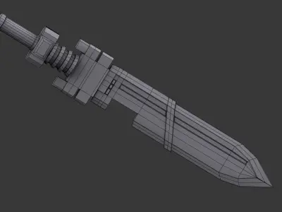 Sci-Fi Sword 3D Model PBR Game Ready Low-poly 3D model