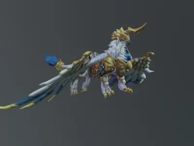 Eagle White Fantasy Low-poly 3D model