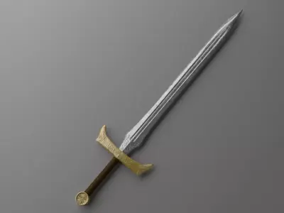 Warrior Medieval Sword Low-poly 3D model